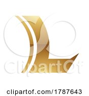 Poster, Art Print Of Golden Letter L Symbol On A White Background - Icon 7