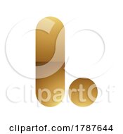 Poster, Art Print Of Golden Letter L Symbol On A White Background - Icon 8