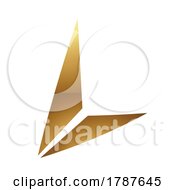 Poster, Art Print Of Golden Letter L Symbol On A White Background - Icon 9