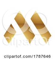 Poster, Art Print Of Golden Letter M Symbol On A White Background - Icon 1
