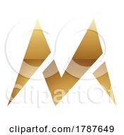 Poster, Art Print Of Golden Letter M Symbol On A White Background - Icon 4