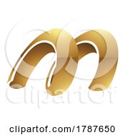 Poster, Art Print Of Golden Letter M Symbol On A White Background - Icon 5