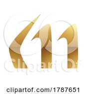 Poster, Art Print Of Golden Letter M Symbol On A White Background - Icon 6