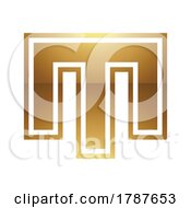 Poster, Art Print Of Golden Letter M Symbol On A White Background - Icon 8
