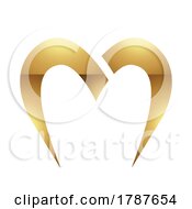 Poster, Art Print Of Golden Letter M Symbol On A White Background - Icon 9