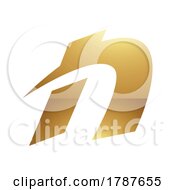 Poster, Art Print Of Golden Letter N Symbol On A White Background - Icon 1