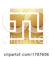 Poster, Art Print Of Golden Letter N Symbol On A White Background - Icon 2