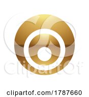 Poster, Art Print Of Golden Letter O Symbol On A White Background - Icon 6
