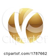 Poster, Art Print Of Golden Letter O Symbol On A White Background - Icon 8