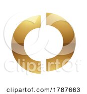 Poster, Art Print Of Golden Letter O Symbol On A White Background - Icon 9