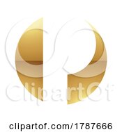 Poster, Art Print Of Golden Letter P Symbol On A White Background - Icon 3