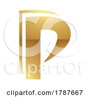 Poster, Art Print Of Golden Letter P Symbol On A White Background - Icon 4