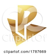 Poster, Art Print Of Golden Letter P Symbol On A White Background - Icon 6