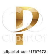 Poster, Art Print Of Golden Letter P Symbol On A White Background - Icon 9
