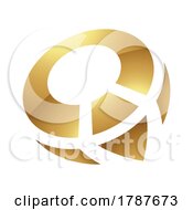 Poster, Art Print Of Golden Letter Q Symbol On A White Background - Icon 1