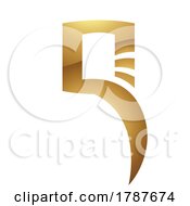 Poster, Art Print Of Golden Letter Q Symbol On A White Background - Icon 2