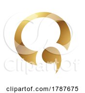 Poster, Art Print Of Golden Letter Q Symbol On A White Background - Icon 3