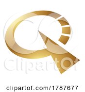 Poster, Art Print Of Golden Letter Q Symbol On A White Background - Icon 5