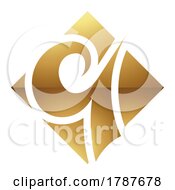 Poster, Art Print Of Golden Letter Q Symbol On A White Background - Icon 6