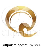 Poster, Art Print Of Golden Letter Q Symbol On A White Background - Icon 8