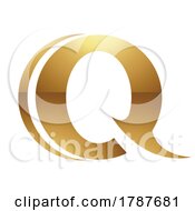 Poster, Art Print Of Golden Letter Q Symbol On A White Background - Icon 9