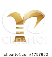 Poster, Art Print Of Golden Letter R Symbol On A White Background - Icon 1