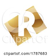 Poster, Art Print Of Golden Letter R Symbol On A White Background - Icon 2