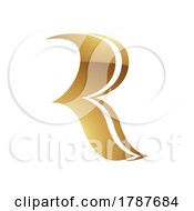 Poster, Art Print Of Golden Letter R Symbol On A White Background - Icon 3