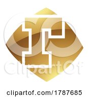 Poster, Art Print Of Golden Letter R Symbol On A White Background - Icon 4
