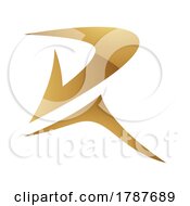 Poster, Art Print Of Golden Letter R Symbol On A White Background - Icon 8