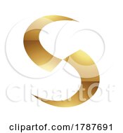 Poster, Art Print Of Golden Letter S Symbol On A White Background - Icon 1