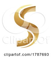 Poster, Art Print Of Golden Letter S Symbol On A White Background - Icon 3