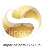 Poster, Art Print Of Golden Letter S Symbol On A White Background - Icon 5