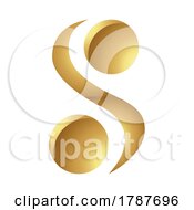 Poster, Art Print Of Golden Letter S Symbol On A White Background - Icon 6