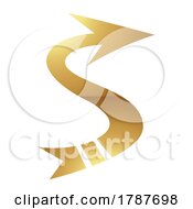Poster, Art Print Of Golden Letter S Symbol On A White Background - Icon 8