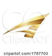 Poster, Art Print Of Golden Embossed Spiky Swooshing Letter A On A White Background