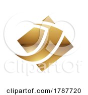 01/24/2023 - Golden Letter J Symbol On A White Background Icon 5