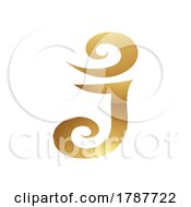 Poster, Art Print Of Golden Letter J Symbol On A White Background - Icon 7