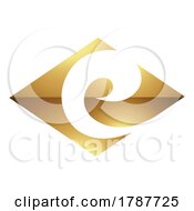 Poster, Art Print Of Golden Letter E Symbol On A White Background - Icon 5