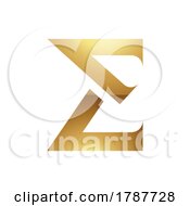 Poster, Art Print Of Golden Letter E Symbol On A White Background - Icon 8