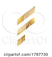 Poster, Art Print Of Golden Letter F Symbol On A White Background - Icon 1