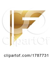 Poster, Art Print Of Golden Letter F Symbol On A White Background - Icon 2