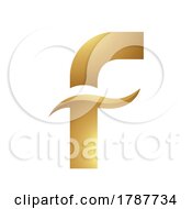 Poster, Art Print Of Golden Letter F Symbol On A White Background - Icon 5