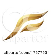 Poster, Art Print Of Golden Letter F Symbol On A White Background - Icon 6
