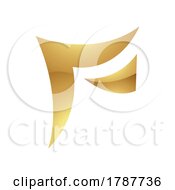 Poster, Art Print Of Golden Letter F Symbol On A White Background - Icon 7