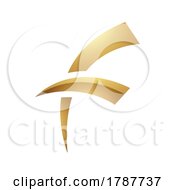 Poster, Art Print Of Golden Letter F Symbol On A White Background - Icon 8