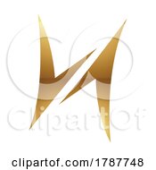 Poster, Art Print Of Golden Letter H Symbol On A White Background - Icon 1