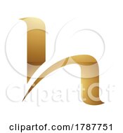 Poster, Art Print Of Golden Letter H Symbol On A White Background - Icon 4