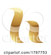 Poster, Art Print Of Golden Letter H Symbol On A White Background - Icon 6