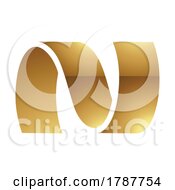 Poster, Art Print Of Golden Letter N Symbol On A White Background - Icon 5